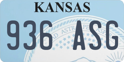 KS license plate 936ASG