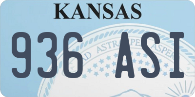 KS license plate 936ASI