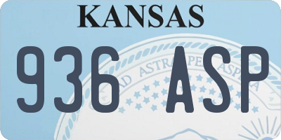 KS license plate 936ASP