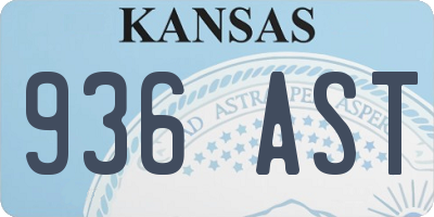 KS license plate 936AST