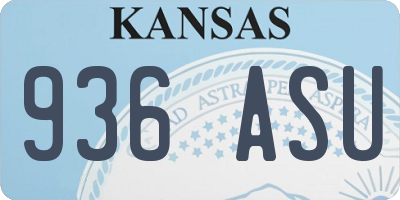 KS license plate 936ASU