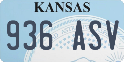 KS license plate 936ASV