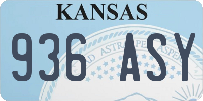 KS license plate 936ASY