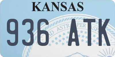KS license plate 936ATK