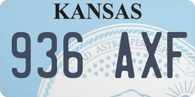KS license plate 936AXF