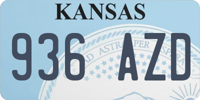 KS license plate 936AZD