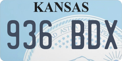 KS license plate 936BDX