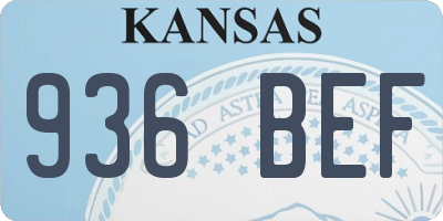 KS license plate 936BEF