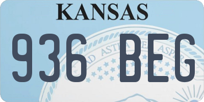 KS license plate 936BEG