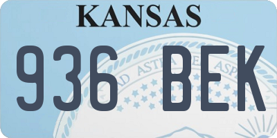 KS license plate 936BEK
