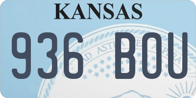 KS license plate 936BOU