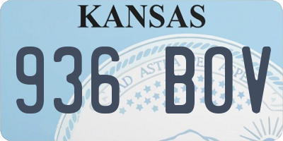 KS license plate 936BOV