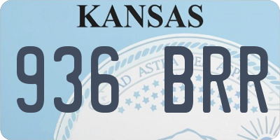 KS license plate 936BRR