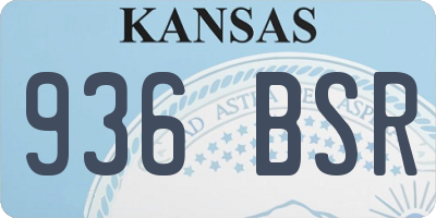 KS license plate 936BSR