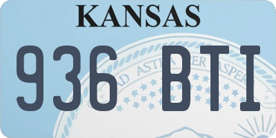 KS license plate 936BTI