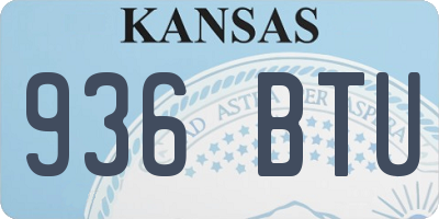 KS license plate 936BTU