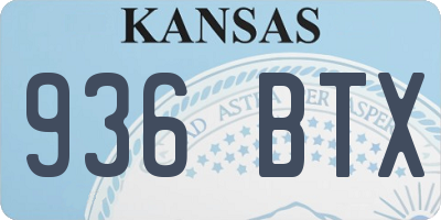 KS license plate 936BTX