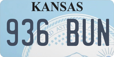 KS license plate 936BUN