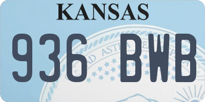 KS license plate 936BWB