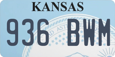 KS license plate 936BWM