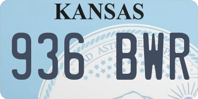 KS license plate 936BWR
