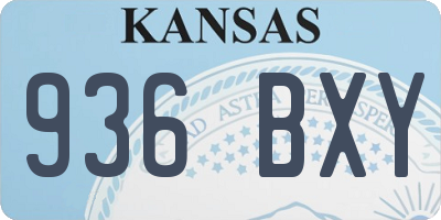 KS license plate 936BXY