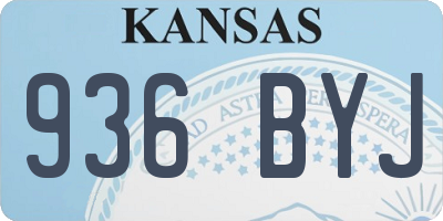 KS license plate 936BYJ