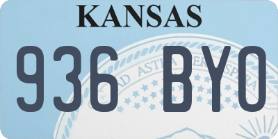 KS license plate 936BYO