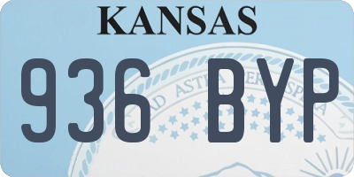 KS license plate 936BYP