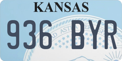 KS license plate 936BYR