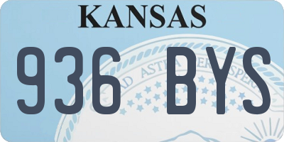 KS license plate 936BYS
