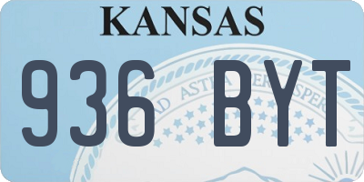 KS license plate 936BYT