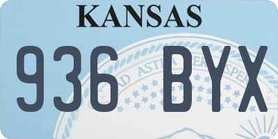 KS license plate 936BYX