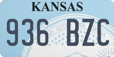 KS license plate 936BZC