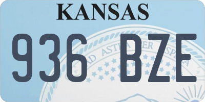 KS license plate 936BZE