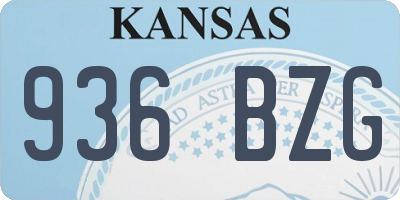 KS license plate 936BZG