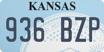 KS license plate 936BZP