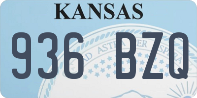 KS license plate 936BZQ