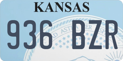 KS license plate 936BZR