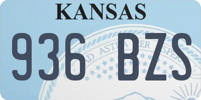 KS license plate 936BZS