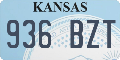 KS license plate 936BZT