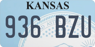 KS license plate 936BZU