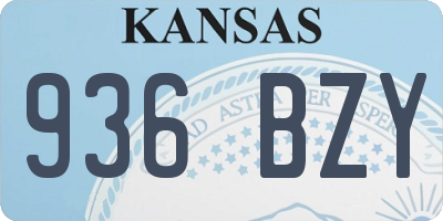 KS license plate 936BZY