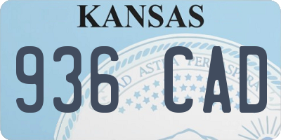 KS license plate 936CAD