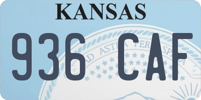KS license plate 936CAF