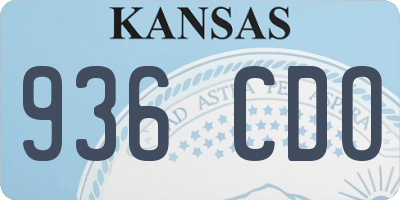 KS license plate 936CDO