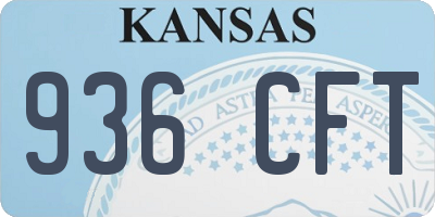 KS license plate 936CFT