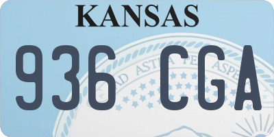 KS license plate 936CGA