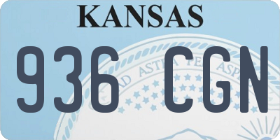 KS license plate 936CGN