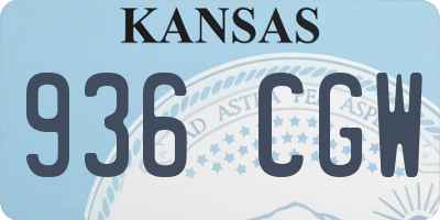 KS license plate 936CGW